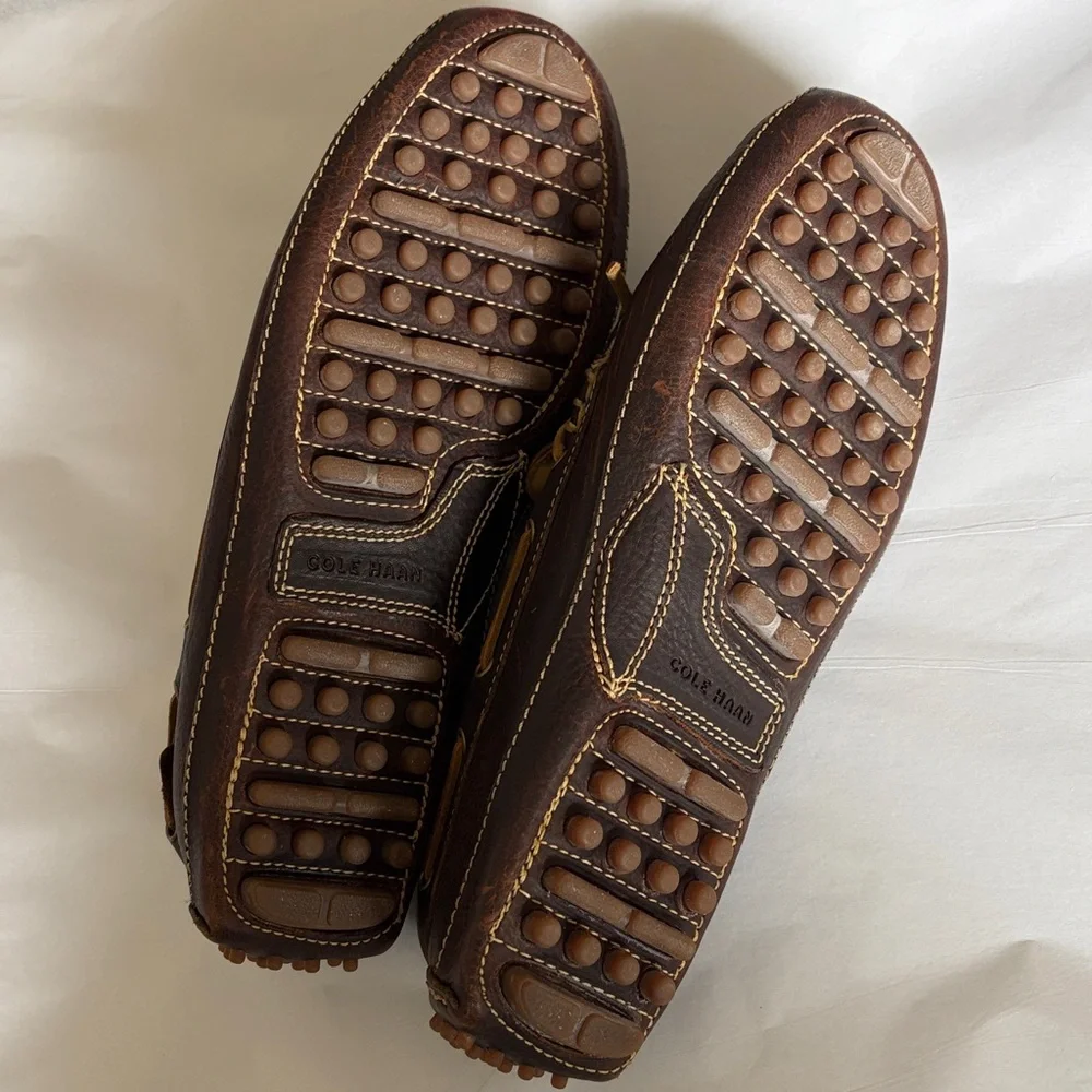 Cole Haan Dark Brown Leather Moccasin Driving Loafers Size 9.5